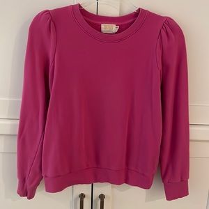 Nation LTD Puff Sleeve Sweatshirt Candy Pink Womens S